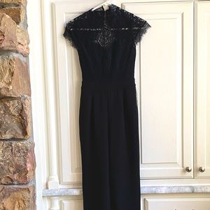 Espresso lace top jumpsuit black size 00